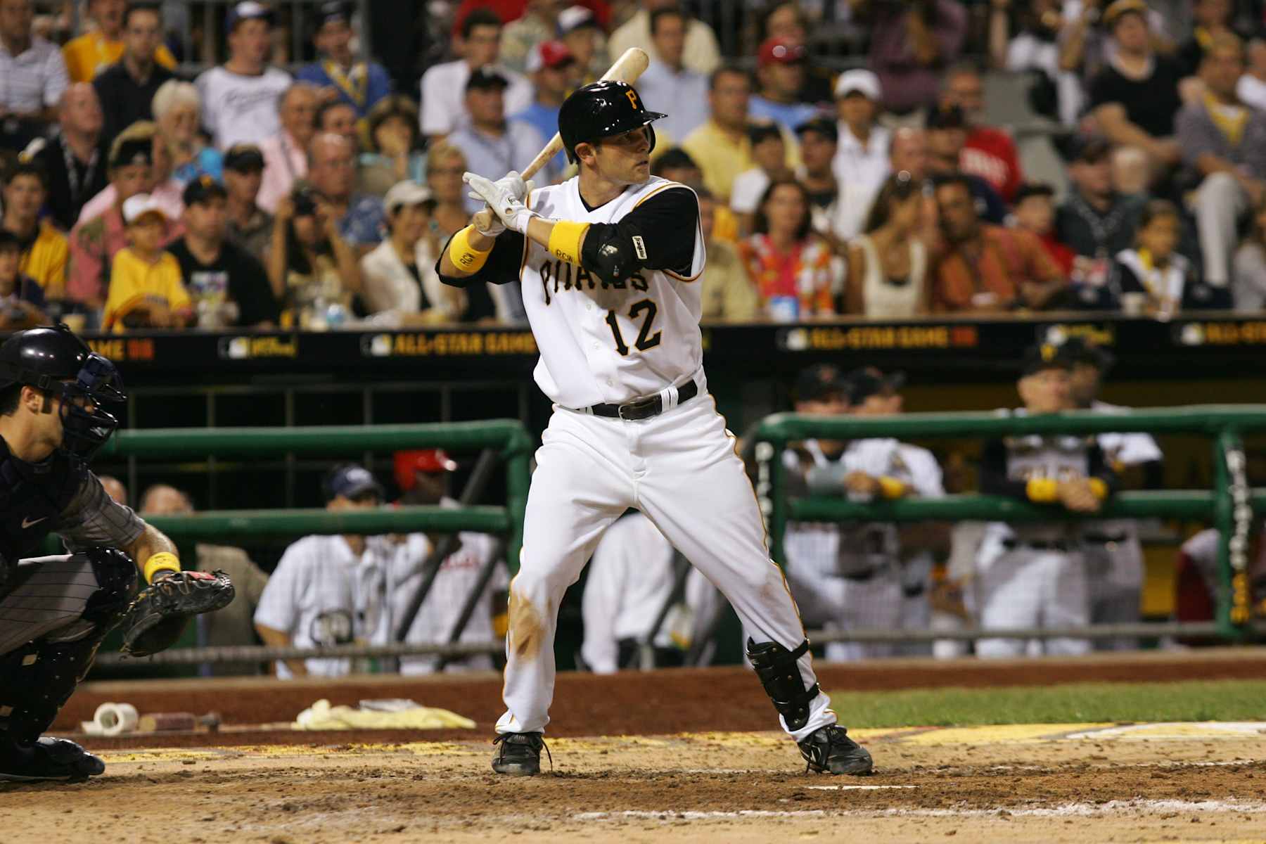 PITTSBURGH - JULY 11: National League All-Star second baseman Freddy Sanchez #12 bats against the American League during the 77th MLB All-Star Game on July 11, 2006 at PNC Park in Pittsburgh, Pennsylvania. The American League won 3-2. (Photo by Jim McIsaac/Getty Images)