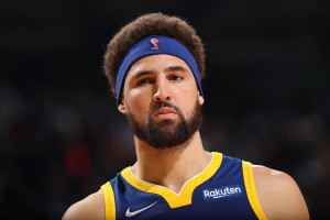 Will Ferrell warmed up with Warriors Klay Thompson dressed as