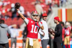 49ers' Jimmy Garoppolo 'One of the Better Throwers on This Planet,' Shanahan Says