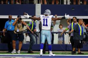 Washington Commanders wide receiver Jahan Dotson (1) runs during an NFL  football game against the Arizona Cardinals, Sunday, September 10, 2023 in  Landover, Maryland. (AP Photo/Daniel Kucin Jr Stock Photo - Alamy