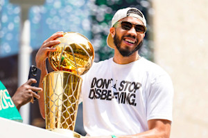 Photo: Celtics' Jayson Tatum Gets Back Tattoo of Himself Holding NBA Title Trophy