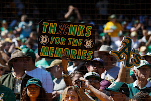 A's Beat Rangers as Fans Celebrate Final Game at Oakland Coliseum Before Move