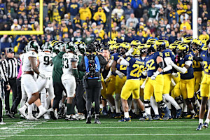 Big Ten to Probe Michigan-MSU Fight Video and Kalel Mullings Stomping Player, Staffer