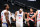 LOS ANGELES, CA - APRIL 6: DeMarcus Cousins #15 of the LA Clippers high fives Patrick Patterson #54 of the LA Clippers and Nicolas Batum #33 of the LA Clippers during the game against the Portland Trail Blazers on April 6, 2021 at STAPLES Center in Los Angeles, California. NOTE TO USER: User expressly acknowledges and agrees that, by downloading and/or using this Photograph, user is consenting to the terms and conditions of the Getty Images License Agreement. Mandatory Copyright Notice: Copyright 2021 NBAE (Photo by Adam Pantozzi/NBAE via Getty Images)