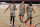 NEW YORK, NEW YORK - JANUARY 25: Kevin Durant #7 high fives Joe Harris #12 as James Harden #13 of the Brooklyn Nets looks on during the second half against the Miami Heat at Barclays Center on January 25, 2021 in the Brooklyn borough of New York City. The Nets won 98-85. NOTE TO USER: User expressly acknowledges and agrees that, by downloading and or using this Photograph, user is consenting to the terms and conditions of the Getty Images License Agreement. (Photo by Sarah Stier/Getty Images)