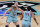 NEW YORK, NEW YORK - MAY 14: Sabrina Ionescu #20 reacts with Betnijah Laney #44 of the New York Liberty during the first half against the Indiana Fever at Barclays Center on May 14, 2021 in the Brooklyn borough of New York City. NOTE TO USER: User expressly acknowledges and agrees that, by downloading and or using this photograph, User is consenting to the terms and conditions of the Getty Images License Agreement.  (Photo by Sarah Stier/Getty Images)