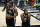 Los Angeles Clippers guard Paul George, right, complains about a call as forward Kawhi Leonard stands by during the second half in Game 1 of an NBA basketball first-round playoff series against the Dallas Mavericks Saturday, May 22, 2021, in Los Angeles. (AP Photo/Mark J. Terrill)
