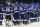 The Tampa Bay Lightning celebrate after eliminating the Florida Panthers in Game 6 of an NHL hockey Stanley Cup first-round playoff series Wednesday, May 26, 2021, in Tampa, Fla. (AP Photo/Chris O'Meara)