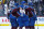 Colorado Avalanche left wing Gabriel Landeskog (92) is congratulated by teammates Cale Makar (8) and Mikko Rantanen (96) after scoring a goal against the Vegas Golden Knights in the second period of Game 1 of an NHL hockey Stanley Cup second-round playoff series Sunday, May 30, 2021, in Denver. (AP Photo/Jack Dempsey)