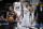 Brooklyn Nets forward Kevin Durant, left, clenches his fist next to Milwaukee Bucks forward Giannis Antetokounmpo (34) in the waning seconds of the Nets' 114-108 victory in Game 5 of a second-round NBA basketball playoff series Tuesday, June 15, 2021, in New York. (AP Photo/Kathy Willens)