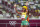 Shelly-Ann Fraser-Pryce, of Jamaica, waves before a women's 200-meter semifinal at the 2020 Summer Olympics, Monday, Aug. 2, 2021, in Tokyo. (AP Photo/Matthias Schrader)