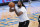 Brooklyn Nets center DeAndre Jordan warms up before the start of an NBA basketball game against the Portland Trail Blazers, Friday, April 30, 2021, in New York. (AP Photo/Mary Altaffer)