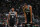 BOSTON, MA - MAY 30: Kevin Durant #7 of the Brooklyn Nets and Kyrie Irving #11 look on during the game against the Boston Celtics during Round 1, Game 4 of the 2021 NBA Playoffs on May 30, 2021 at the TD Garden in Boston, Massachusetts.  NOTE TO USER: User expressly acknowledges and agrees that, by downloading and or using this photograph, User is consenting to the terms and conditions of the Getty Images License Agreement. Mandatory Copyright Notice: Copyright 2021 NBAE  (Photo by Nathaniel S. Butler/NBAE via Getty Images)