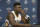 New Orleans Pelicans power forward Zion Williamson is shown during the NBA basketball team's Media Day in New Orleans, Monday, Sept. 27, 2021. (AP Photo/Matthew Hinton)