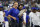 New York Giants offensive coordinator Jason Garrett watches play against the Dallas Cowboys in the first half of an NFL football game in Arlington, Texas, Sunday, Oct. 10, 2021. (AP Photo/Michael Ainsworth)