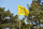 A flag with Masters logo is pictured during Round 3 of the 80th Masters Golf Tournament at the Augusta National Golf Club on April 9, 2016, in Augusta, Georgia. / AFP / Nicholas Kamm        (Photo credit should read NICHOLAS KAMM/AFP via Getty Images)