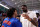 FORT MYERS, FLORIDA - NOVEMBER 24:  Ohio State Graduate Assistant coach Greg Oden shakes hands Tyree Appleby #22 of the Florida Gators after the Championship Game in the Beach Division of The Fort Myers Tip-Off at Suncoast Credit Union Arena on November 24, 2021 in Fort Myers, Florida. (Photo by Mark Brown/Getty Images)