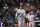 Los Angeles Angels' Shohei Ohtani reacts after a swinging strike during the sixth inning of a baseball game against the Houston Astros Tuesday, April 19, 2022, in Houston. (AP Photo/David J. Phillip)