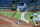 ST. PETERSBURG, FL - APRIL 13: Wander Franco #5 of the Tampa Bay Rays bats against the Oakland Athletics in the first inning of a baseball game at Tropicana Field on April 13, 2022 in St. Petersburg, Florida. (Photo by Mike Carlson/Getty Images)