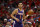 NEW ORLEANS, LOUISIANA - APRIL 28: Devin Booker #1 of the Phoenix Suns drives the ball up the court against the New Orleans Pelicans at Smoothie King Center on April 28, 2022 in New Orleans, Louisiana.  NOTE TO USER: User expressly acknowledges and agrees that, by downloading and or using this Photograph, user is consenting to the terms and conditions of the Getty Images License Agreement.  (Photo by Chris Graythen/Getty Images)