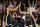 PHOENIX, ARIZONA - OCTOBER 13: Brittney Griner #42 and Skylar Diggins-Smith #4 of the Phoenix Mercury celebrate after defeating the Chicago Sky in Game Two of the 2021 WNBA Finals at Footprint Center on October 13, 2021 in Phoenix, Arizona.  The Mercury defeated the Sky 91-86 in overtime. NOTE TO USER: User expressly acknowledges and agrees that, by downloading and or using this photograph, User is consenting to the terms and conditions of the Getty Images License Agreement.  (Photo by Christian Petersen/Getty Images)