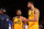 NEW YORK, NY - MARCH 20: Donovan Mitchell #45 talks to Rudy Gobert #27 of the Utah Jazz during the game against the New York Knicks on March 20, 2022 at Madison Square Garden in New York City, New York.  NOTE TO USER: User expressly acknowledges and agrees that, by downloading and or using this photograph, User is consenting to the terms and conditions of the Getty Images License Agreement. Mandatory Copyright Notice: Copyright 2022 NBAE  (Photo by Nathaniel S. Butler/NBAE via Getty Images)