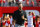 PISCATAWAY, NJ - OCTOBER 02:  Ohio State Buckeyes wide receivers coach Brian Hartline  warms up prior to the college football game between the Ohio State Buckeyes and Rutgers Scarlet Knights on October 2,2021 at SHI Stadium in Piscataway NJ.  (Photo by Rich Graessle/Icon Sportswire via Getty Images)