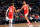 NEW ORLEANS, LA -OCTOBER 27: John Collins #20 of the Atlanta Hawks high fives Trae Young #11 during the game against the New Orleans Pelicans on October 27, 2021 at the Smoothie King Center in New Orleans, Louisiana. NOTE TO USER: User expressly acknowledges and agrees that, by downloading and or using this Photograph, user is consenting to the terms and conditions of the Getty Images License Agreement. Mandatory Copyright Notice: Copyright 2021 NBAE (Photo by Ned Dishman/NBAE via Getty Images)