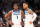 MEMPHIS, TN - APRIL 26: Anthony Edwards #1 and D'Angelo Russell #0 of the Minnesota Timberwolves talk during Round 1 Game 5 of the 2022 NBA Playoffs against the Memphis Grizzlies on April 26, 2022 at FedExForum in Memphis, Tennessee. NOTE TO USER: User expressly acknowledges and agrees that, by downloading and/or using this Photograph, user is consenting to the terms and conditions of the Getty Images License Agreement. Mandatory Copyright Notice: Copyright 2022 NBAE (Photo by Jesse D. Garrabrant/NBAE via Getty Images)