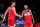 NEW YORK, NY - MARCH 25: Deni Avdija #9 and Bradley Beal #3 of the Washington Wizards shake hands against the New York Knicks on March 25, 2021 at Madison Square Garden in New York City, New York. NOTE TO USER: User expressly acknowledges and agrees that, by downloading and or using this photograph, User is consenting to the terms and conditions of the Getty Images License Agreement. Mandatory Copyright Notice: Copyright 2021 NBAE (Photo by Nathaniel S. Butler/NBAE via Getty Images)