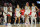 LAS VEGAS, NEVADA - AUGUST 11: Chelsea Gray #12, Jackie Young #0, Kelsey Plum #10, A'ja Wilson #22 and Kiah Stokes #41 of the Las Vegas Aces walk back on the court after a timeout in their game against the Chicago Sky at Michelob ULTRA Arena on August 11, 2022 in Las Vegas, Nevada. The Aces defeated the Sky 89-78. NOTE TO USER: User expressly acknowledges and agrees that, by downloading and or using this photograph, User is consenting to the terms and conditions of the Getty Images License Agreement. (Photo by Ethan Miller/Getty Images)