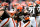 CLEVELAND, OHIO - JANUARY 09: D'Ernest Johnson #30 of the Cleveland Browns runs the ball during the third quarter against the Cincinnati Bengals at FirstEnergy Stadium on January 09, 2022 in Cleveland, Ohio. (Photo by Emilee Chinn/Getty Images)