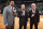 BOSTON, MA - JUNE 10: ESPN Analysts, Mark Jackson, Jeff Van Gundy, and Mike Breen pose for a photo before Game Four of the 2022 NBA Finals on June 10, 2022 at TD Garden in Boston, Massachusetts. NOTE TO USER: User expressly acknowledges and agrees that, by downloading and or using this photograph, user is consenting to the terms and conditions of Getty Images License Agreement. Mandatory Copyright Notice: Copyright 2022 NBAE (Photo by Nathaniel S. Butler/NBAE via Getty Images)