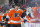 PHILADELPHIA, PA - APRIL 29: James van Riemsdyk #25 of the Philadelphia Flyers celebrates with his teammates on the bench after scoring a goal against the Ottawa Senators in the first period at the Wells Fargo Center on April 29, 2022 in Philadelphia, Pennsylvania. (Photo by Mitchell Leff/Getty Images)