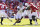 FAYETTEVILLE, ARKANSAS - OCTOBER 01: Jahmyr Gibbs #1 of the Alabama Crimson Tide runs the ball up the middle in the first half of a game against the Arkansas Razorbacks at Donald W. Reynolds Razorback Stadium on October 01, 2022 in Fayetteville, Arkansas. (Photo by Wesley Hitt/Getty Images)