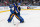 ST. LOUIS, MO - OCTOBER 08: St. Louis Blues goaltender Jordan Binnington (50) settles down the puck for a teammate during a preseason game between the Chicago Blackhawks and the St. Louis Blues on October 08, 2022, at the Enterprise Center in St. Louis MO (Photo by Rick Ulreich/Icon Sportswire via Getty Images)