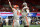 ATLANTA, GA - SEPTEMBER 05: Clemson Tigers quarterback Cade Klubnik (2) and Clemson Tigers quarterback DJ Uiagalelei (5) do a chest bump after a 4th quarter score during the game between the Clemson Tigers and the Georgia Tech Yellow Jackets on September 5, 2022 at Mercedes-Benz Stadium in Atlanta, Georgia. (Photo by Michael Wade/Icon Sportswire via Getty Images)