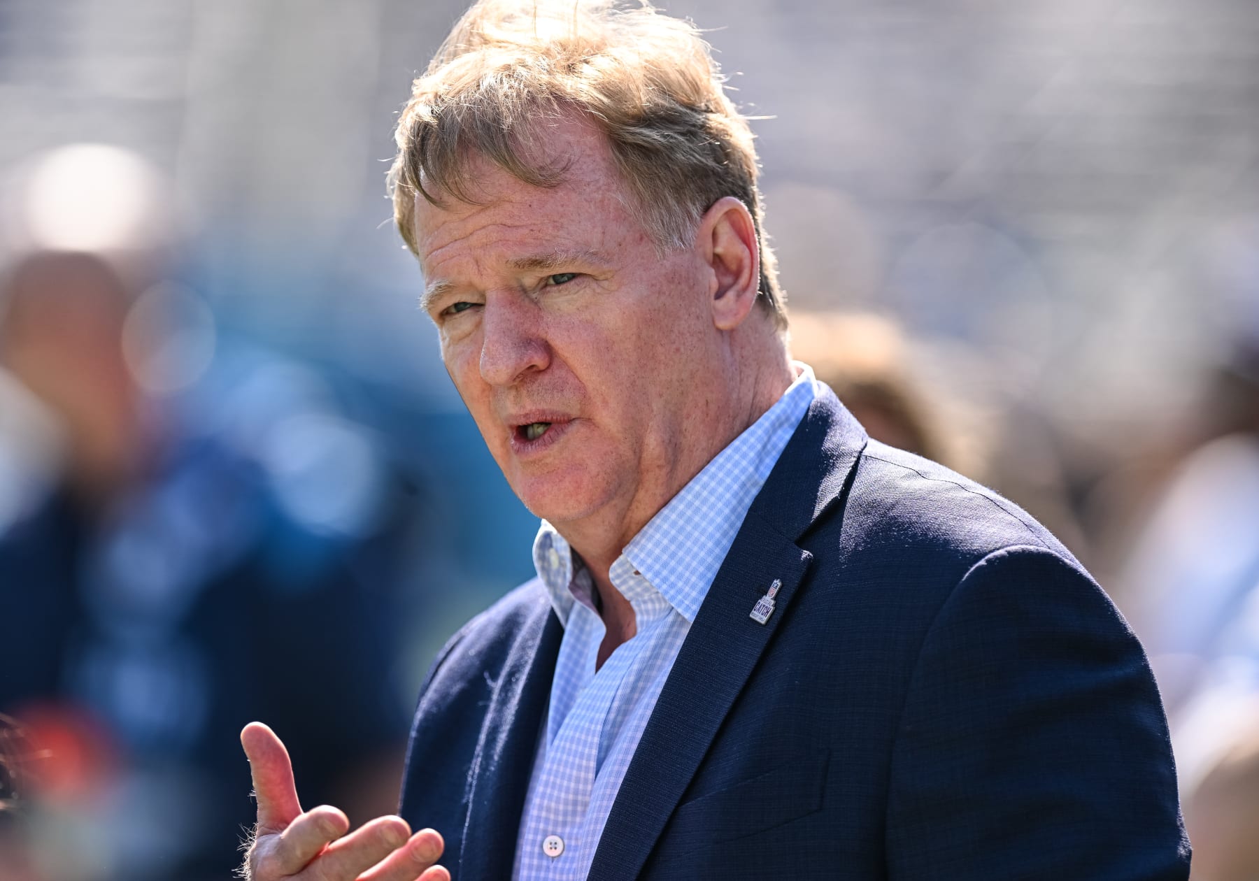 NASHVILLE, TN - OCTOBER 23: NFL Commissioner Roger Goodell in attendance at the Tennessee Titans game versus the Indianapolis Colts on October 23, 2022, at Nissan Stadium in Nashville, TN. (Photo by Bryan Lynn/Icon Sportswire via Getty Images)