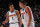 DENVER, CO - OCTOBER 8: Michael Porter Jr. #1 of the Denver Nuggets talks to teammate Nikola Jokic #15  during a preseason game against the Minnesota Timberwolves on October, 2021 at the Ball Arena in Denver, Colorado. NOTE TO USER: User expressly acknowledges and agrees that, by downloading and/or using this Photograph, user is consenting to the terms and conditions of the Getty Images License Agreement. Mandatory Copyright Notice: Copyright 2021 NBAE (Photo by Bart Young/NBAE via Getty Images)