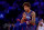 NEW YORK, NEW YORK - OCTOBER 26:  Kelly Oubre Jr. #12 of the Charlotte Hornets reacts before the opening tipoff against the New York Knicks at Madison Square Garden on October 26, 2022 in New York City. NOTE TO USER: User expressly acknowledges and agrees that, by downloading and or using this photograph, User is consenting to the terms and conditions of the Getty Images License Agreement. (Photo by Elsa/Getty Images)