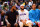 LOS ANGELES, CA - NOVEMBER 20: Anthony Davis #3 and LeBron James #6 of the Los Angeles Lakers smiles during the game against the San Antonio Spurs on November 20, 2022 at Crypto.Com Arena in Los Angeles, California. NOTE TO USER: User expressly acknowledges and agrees that, by downloading and/or using this Photograph, user is consenting to the terms and conditions of the Getty Images License Agreement. Mandatory Copyright Notice: Copyright 2022 NBAE (Photo by Adam Pantozzi/NBAE via Getty Images)