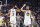SACRAMENTO, CALIFORNIA - NOVEMBER 13: Jordan Poole #3 of the Golden State Warriors celebrates a three-point shot with Klay Thompson #11 against the Sacramento Kings in the first quarter at Golden 1 Center on November 13, 2022 in Sacramento, California. NOTE TO USER: User expressly acknowledges and agrees that, by downloading and/or using this photograph, User is consenting to the terms and conditions of the Getty Images License Agreement. (Photo by Lachlan Cunningham/Getty Images)