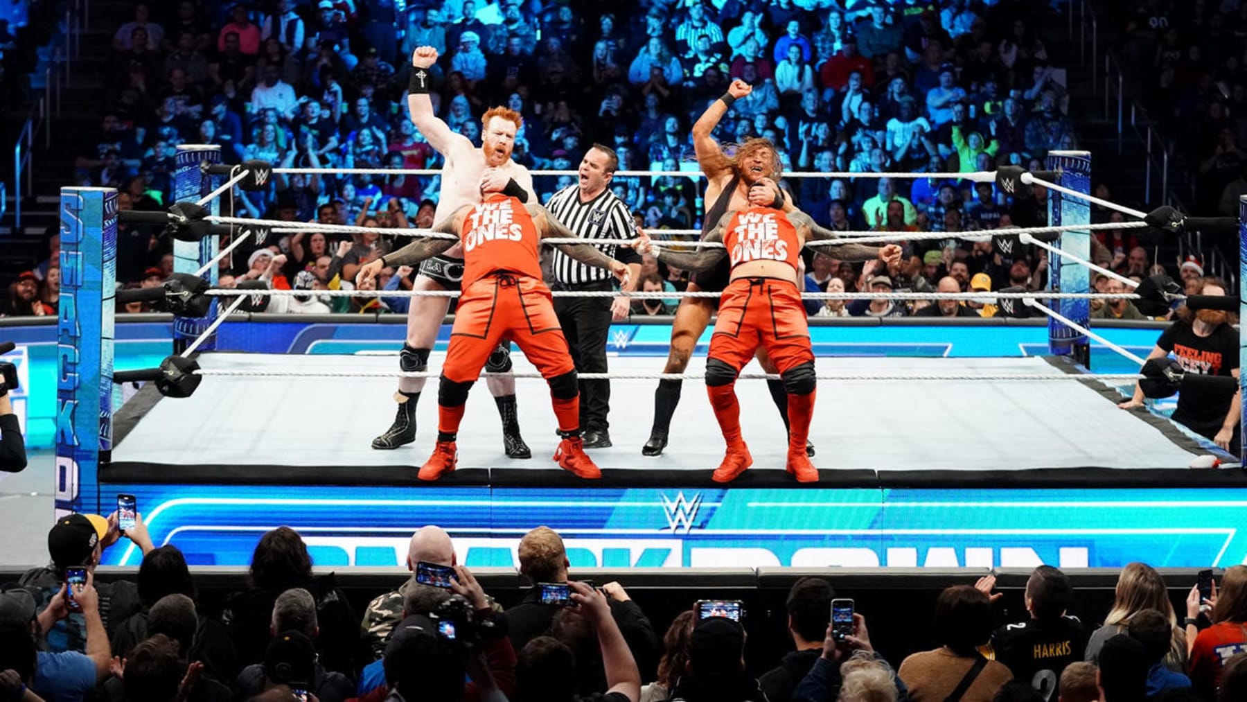The Brawling Brutes beating up The Usos.
