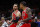 ATLANTA, GA - DECEMBER 11: Zach LaVine #8 speaks with DeMar DeRozan #11 of the Chicago Bulls prior to the game against the Atlanta Hawks at State Farm Arena on December 11, 2022 in Atlanta, Georgia. NOTE TO USER: User expressly acknowledges and agrees that, by downloading and or using this photograph, User is consenting to the terms and conditions of the Getty Images License Agreement. (Photo by Todd Kirkland/Getty Images)