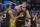 Golden State Warriors guard Klay Thompson, right, is congratulated by guard Jordan Poole (3) after making a 3-point basket against the Denver Nuggets during the first half of Game 1 of an NBA basketball first-round playoff series in San Francisco, Saturday, April 16, 2022. (AP Photo/Jeff Chiu)