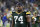 GREEN BAY, WI - SEPTEMBER 20:  Elgton Jenkins #74 of the Green Bay Packers walks off the field after a game against the Detroit Lions at Lambeau Field on September 20, 2021 in Green Bay, Wisconsin.  The Packers defeated the Lions 35-17.  (Photo by Wesley Hitt/Getty Images)