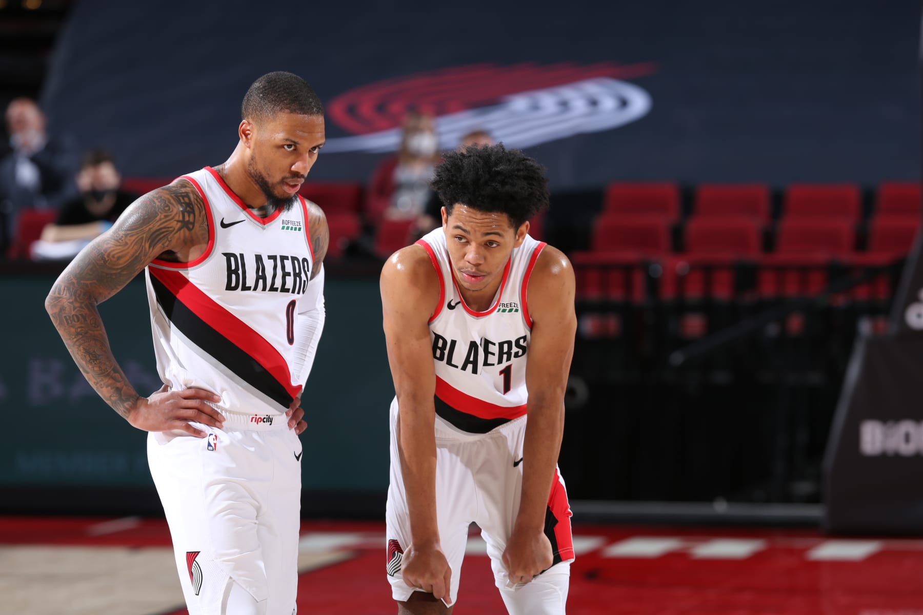 Damian Lillard (left) and Anfernee Simons