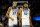MINNEAPOLIS, MN - OCTOBER 19: Rudy Gobert #27 talks to Karl-Anthony Towns #32 of the Minnesota Timberwolves in the fourth quarter of the game against the Oklahoma City Thunder at Target Center on October 19, 2022 in Minneapolis, Minnesota. The Timberwolves defeated the Thunder 115-108. NOTE TO USER: User expressly acknowledges and agrees that, by downloading and or using this Photograph, user is consenting to the terms and conditions of the Getty Images License Agreement. (Photo by David Berding/Getty Images)