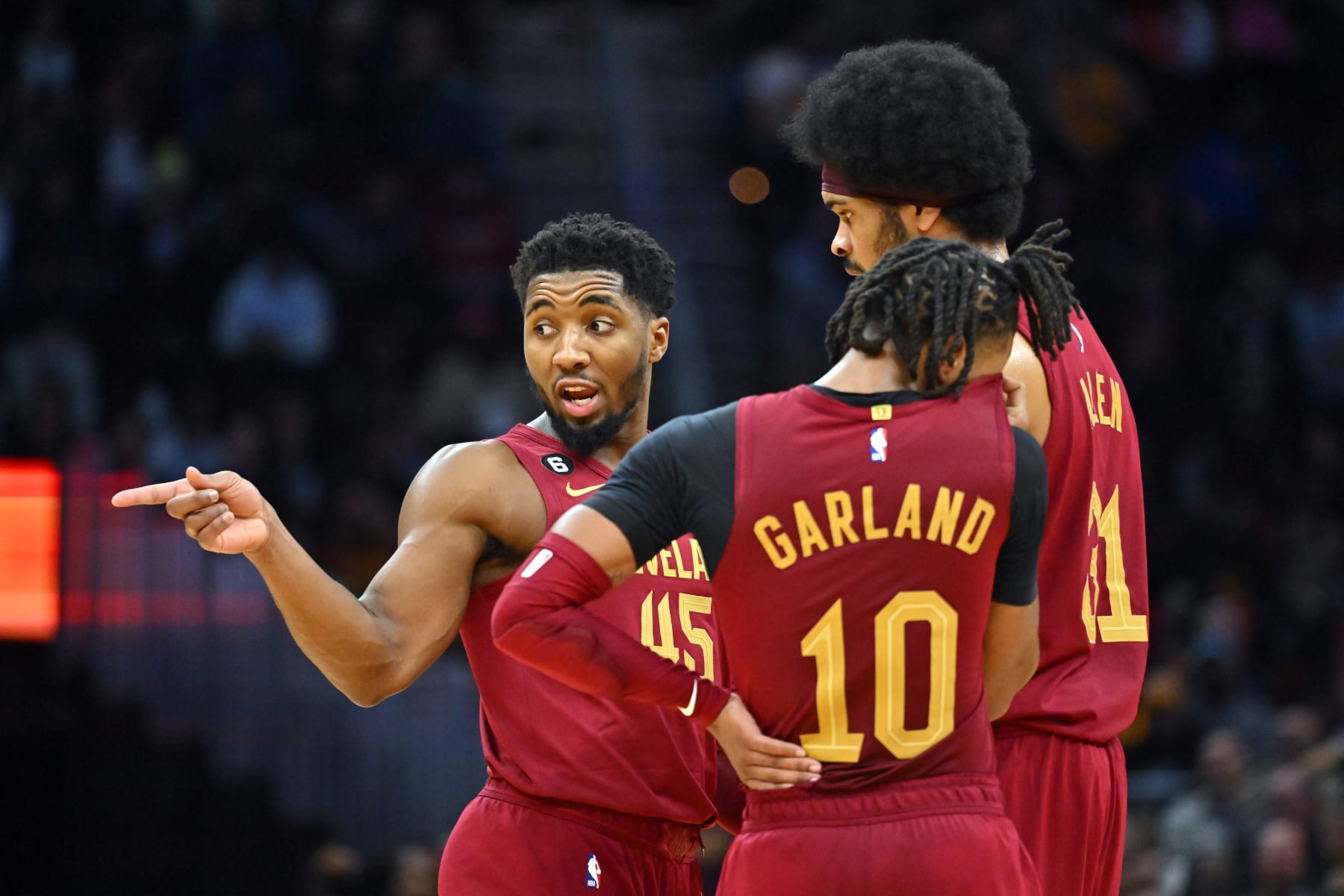 Donovan Mitchell, Darius Garland and Jarrett Allen