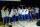 SAN FRANCISCO, CA - OCTOBER 18: The Golden State Warriors pose for a photo during the Champions Ring Night Ceremony before the game between the Golden State Warriors and Los Angeles Lakers on October 18, 2022 at Chase Center in San Francisco, California. NOTE TO USER: User expressly acknowledges and agrees that, by downloading and/or using this Photograph, user is consenting to the terms and conditions of the Getty Images License Agreement. Mandatory Copyright Notice: Copyright 2022 NBAE (Photo by Tyler Ross/NBAE via Getty Images)